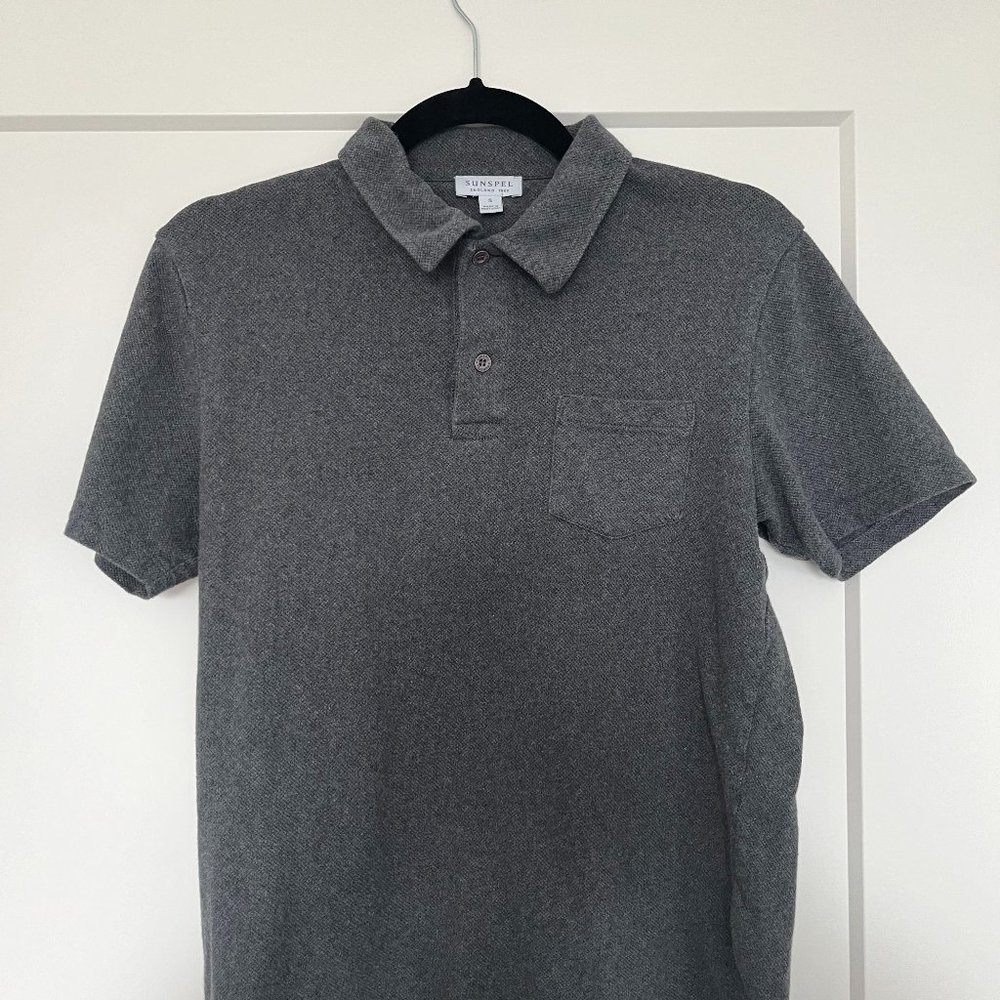 Sunspel Riviera Polo Charcoal S